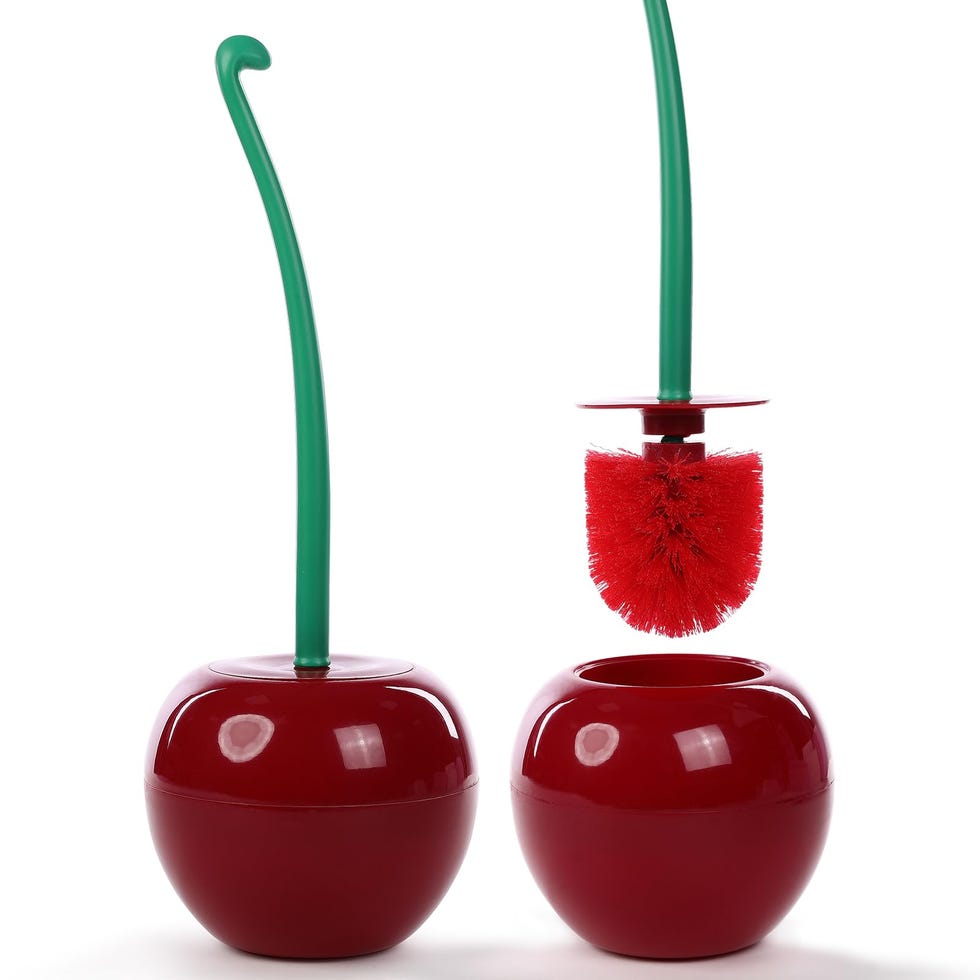 Cherry-shape toilet brush and holder set