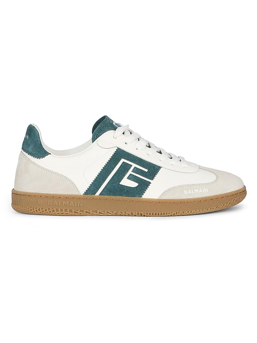 Swan Logo Leather Low-Top Sneakers