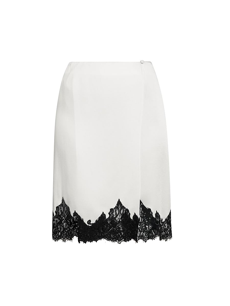 Satin-Lace Wrap Miniskirt