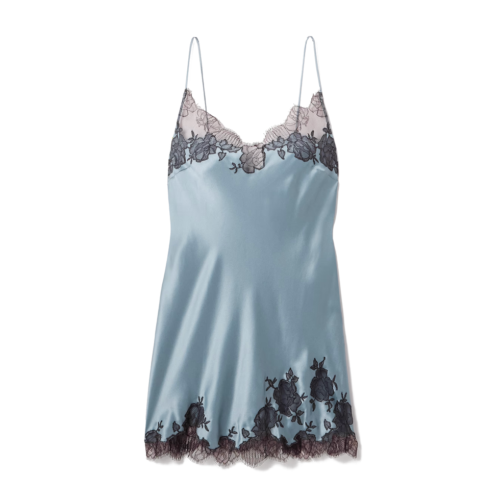 Lace-Trimmed Silk-Satin Chemise