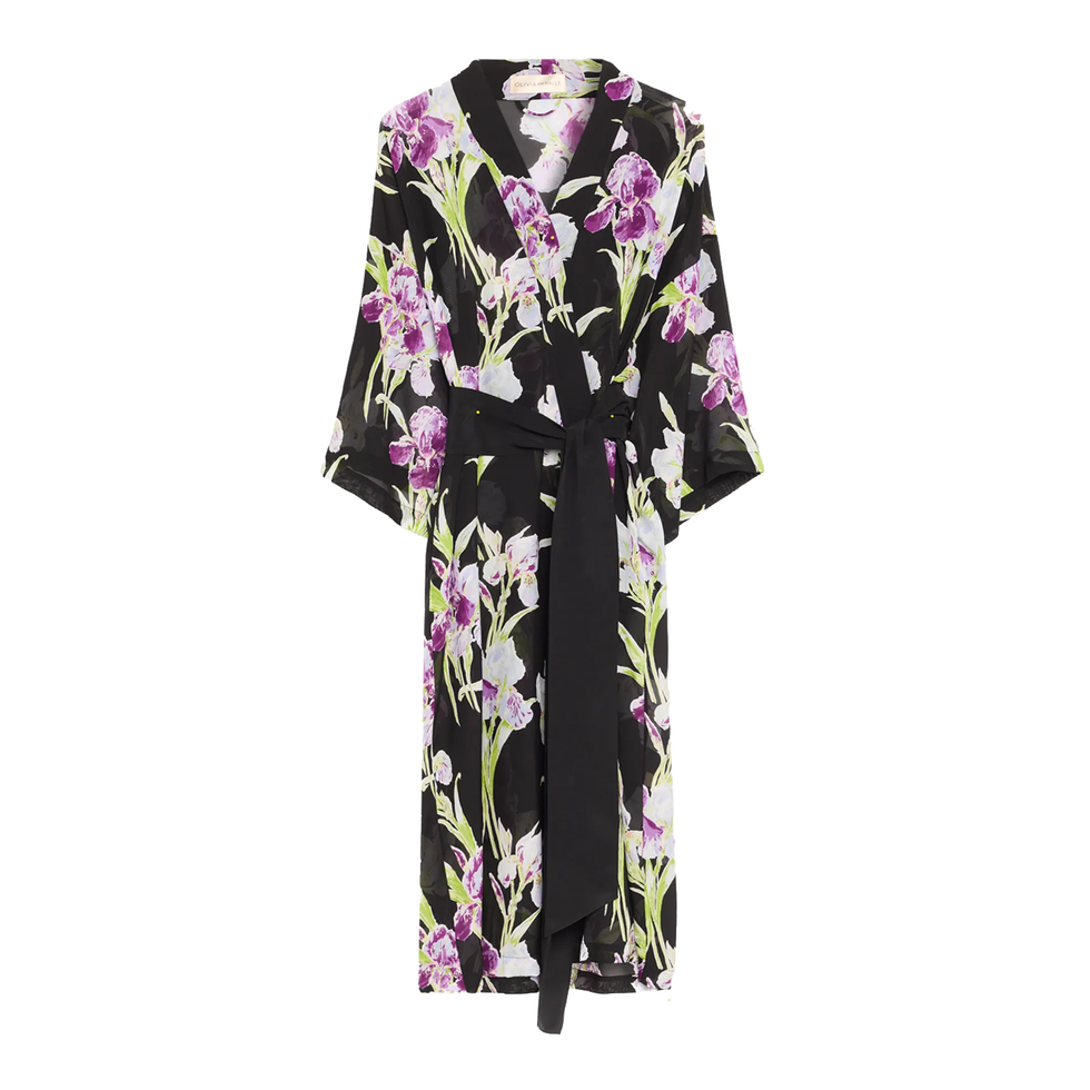 Amaya Athena Floral-Print Silk Robe