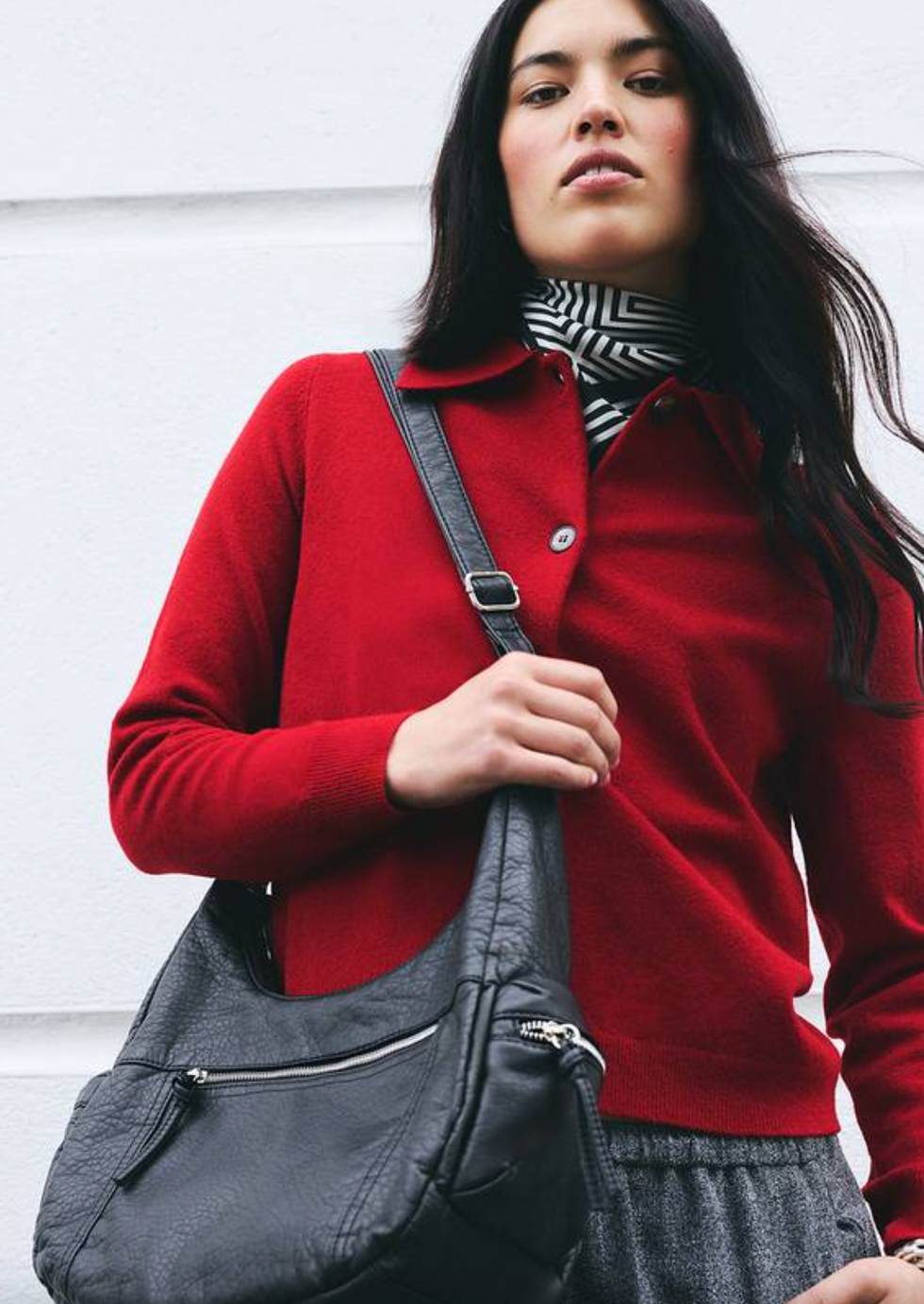 Berry Red Cosy Collared Cardigan
