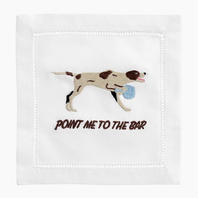 Point Me To The Bar Cocktail Napkins (Set of 4)
