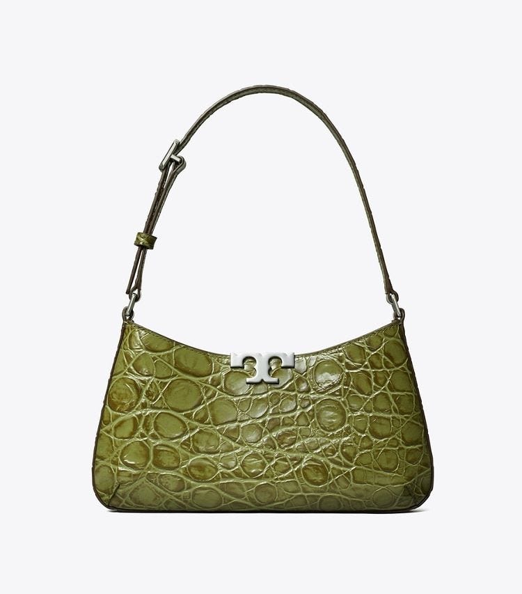 Borsa a tracolla sottile Eleanor con stampa coccodrillo