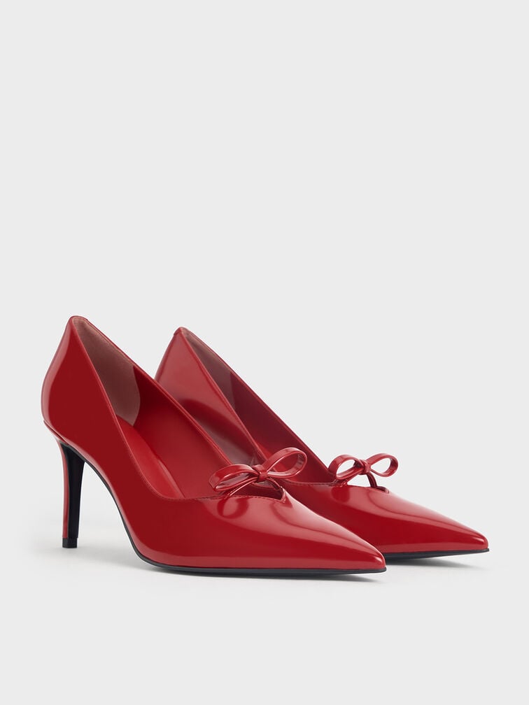 Bow Pointed-Toe Stiletto-Heel Pumps