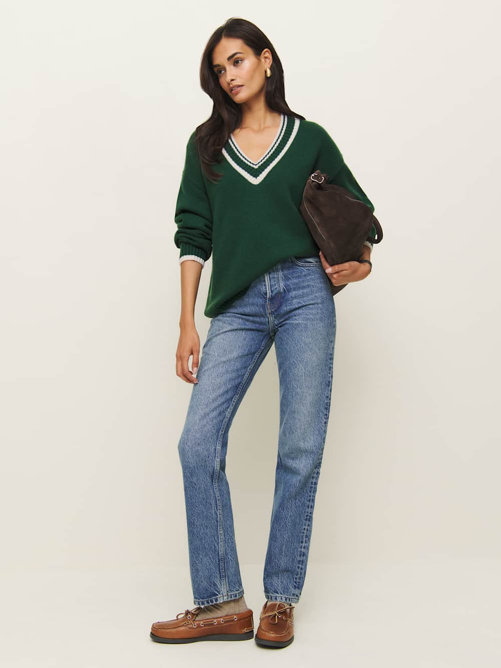 Maglione Jadey in pino scuro a righe sottili