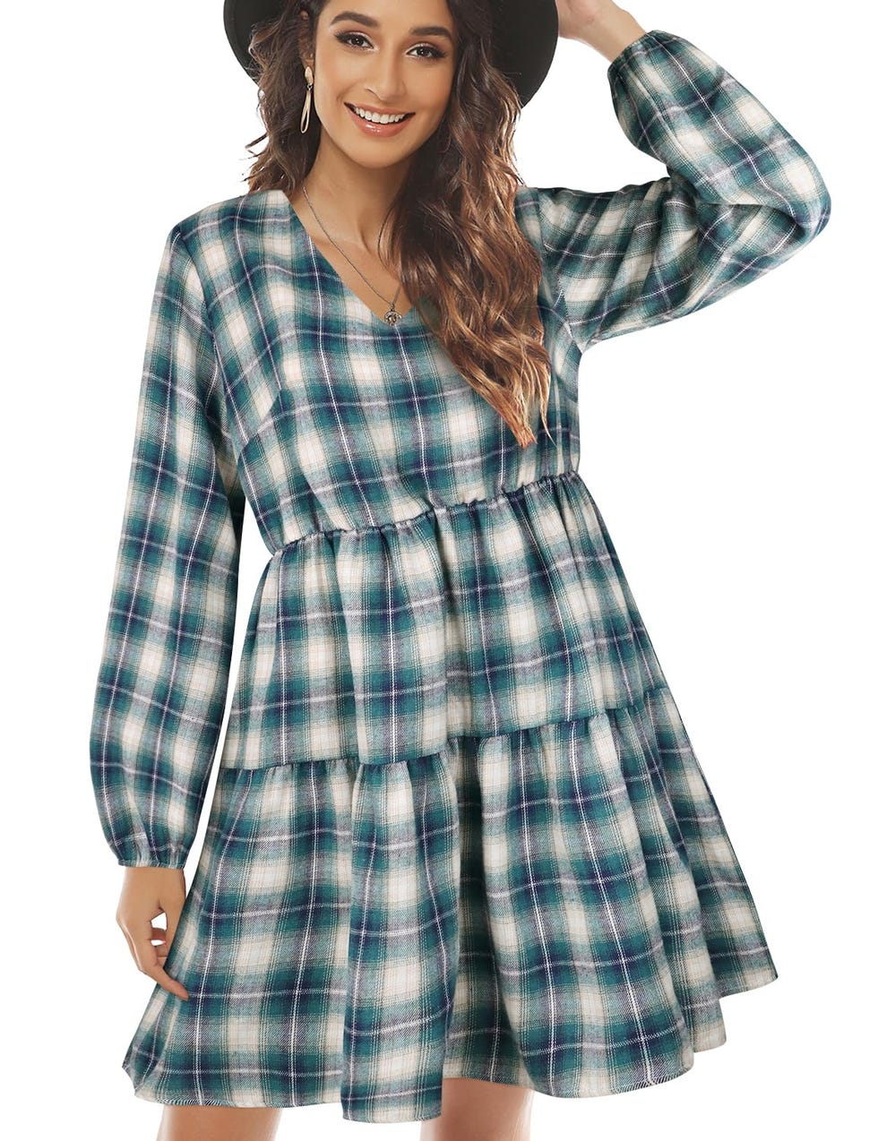 Buffalo Plaid Babydoll Dress