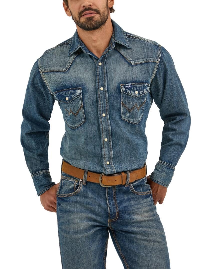 Camicia da lavoro da uomo con taglio cowboy