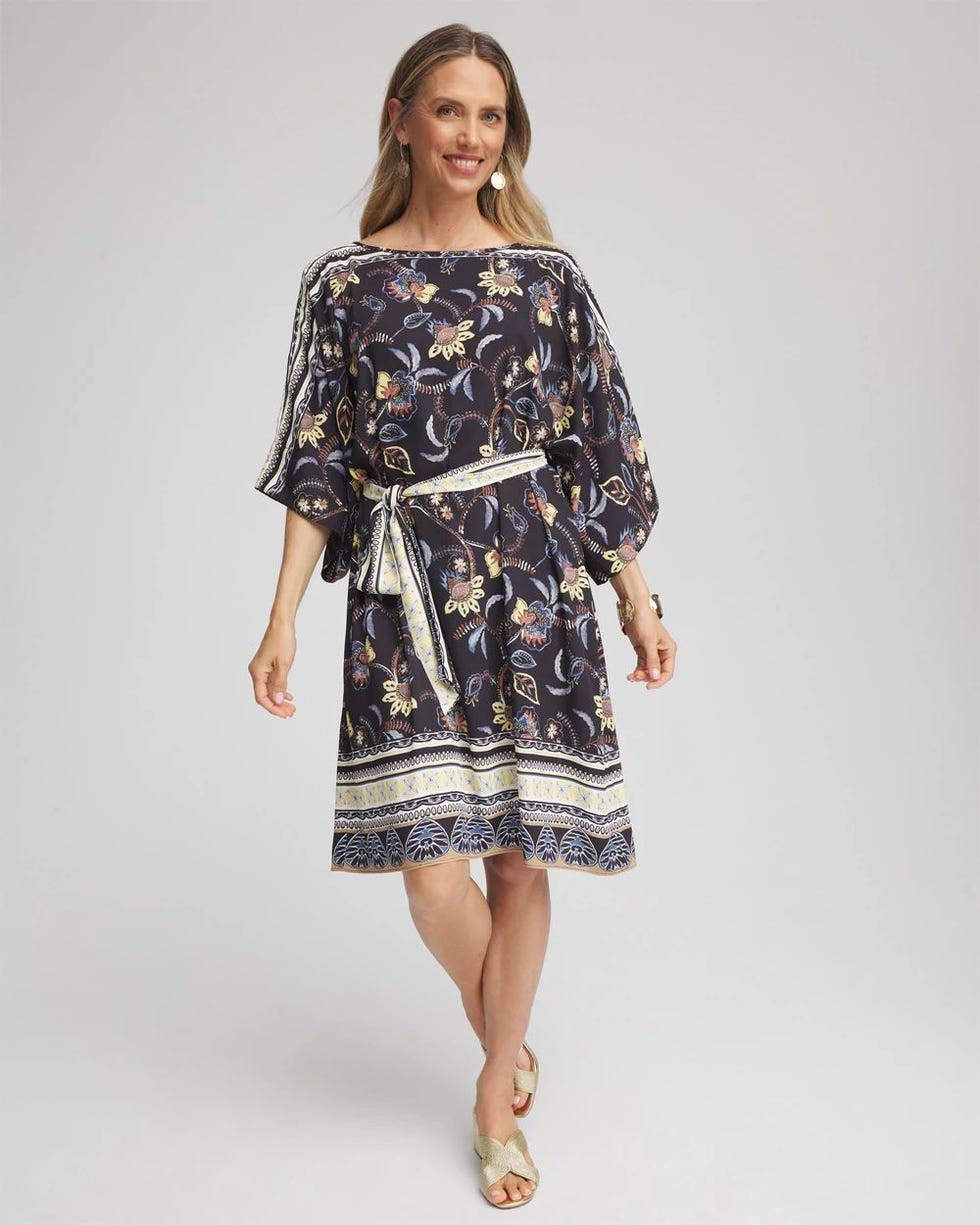 Chico's Georgette Boatneck Kaftan Dress