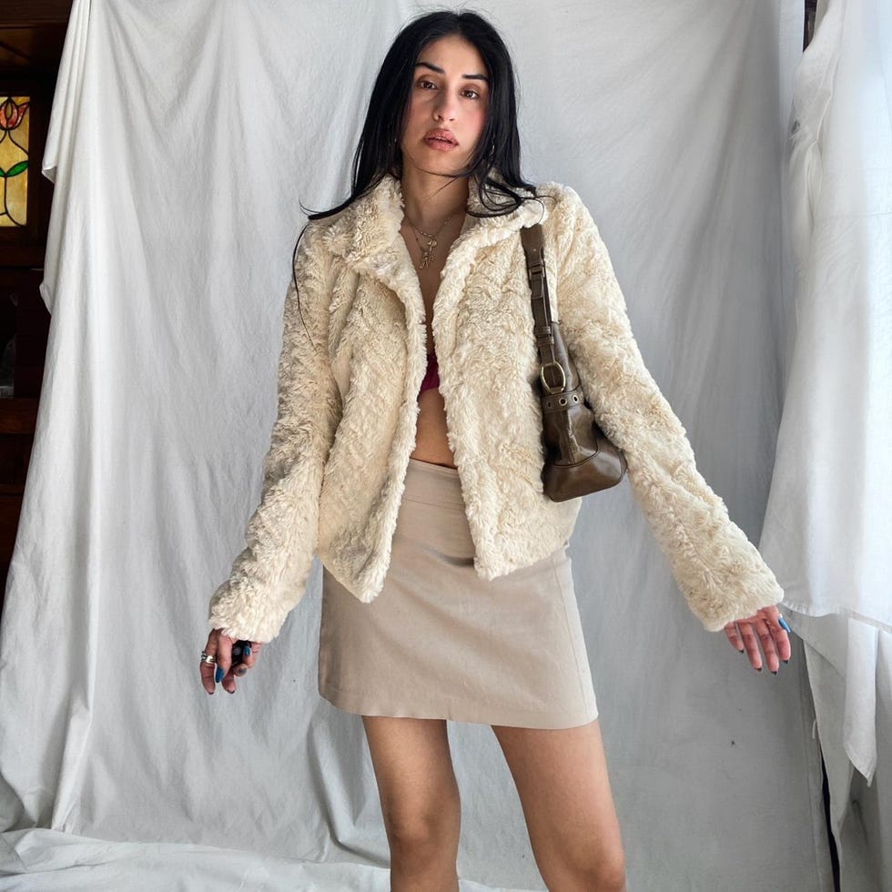 Cream Faux-Fur Coat