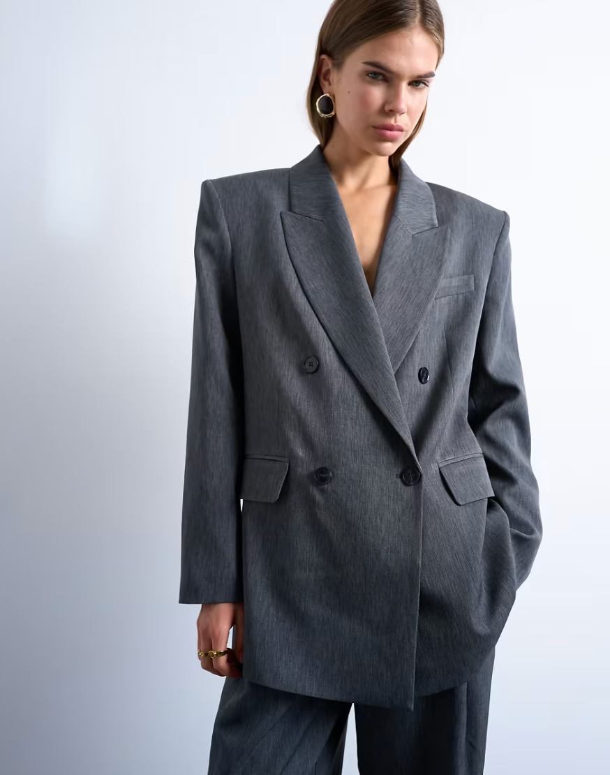 Tonic 80s Double Breasted Oversized Suit Blazer