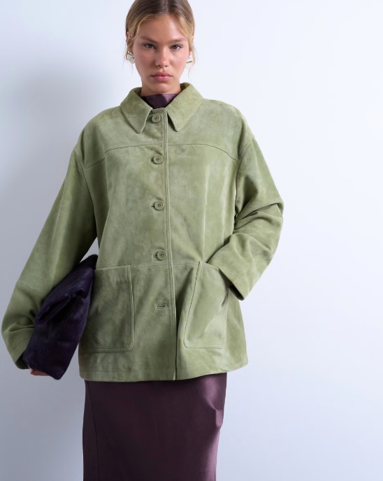 Premium Real Suede Patch Pocket Boxy Jacket