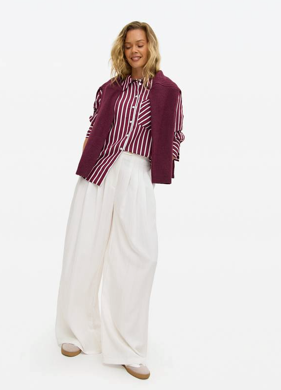 Striped Relaxed Poplin Shirt