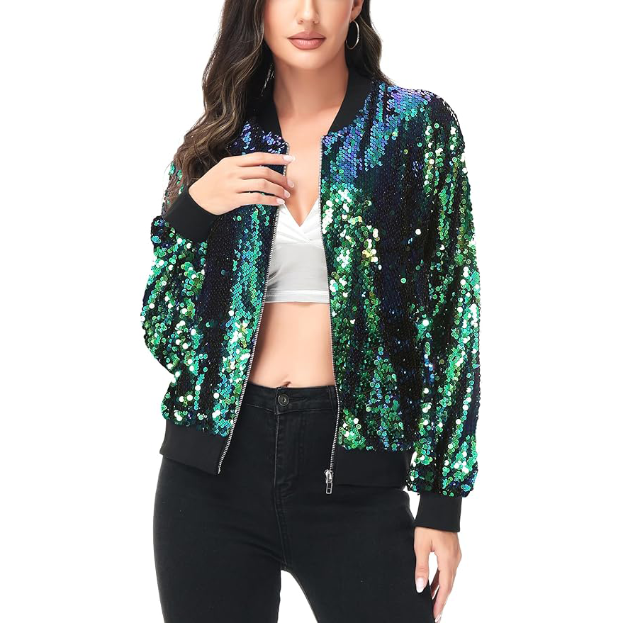 Sequin Long-Sleeve Jacket