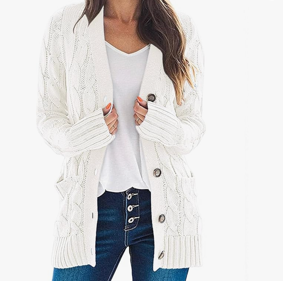 Cable Knit Cardigan Sweater
