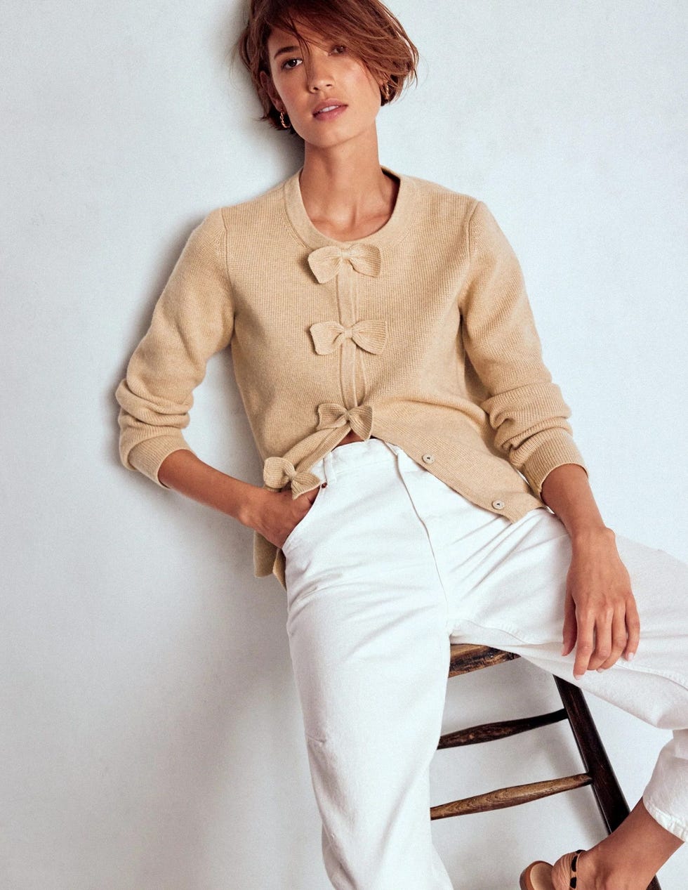 Knitted Bow Cardigan
