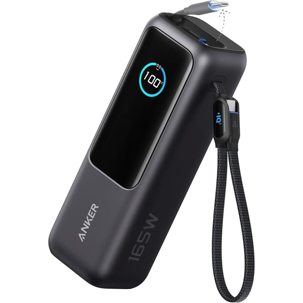 Laptop Power Bank (25K, 165W, Built-In and Retractable Cables)