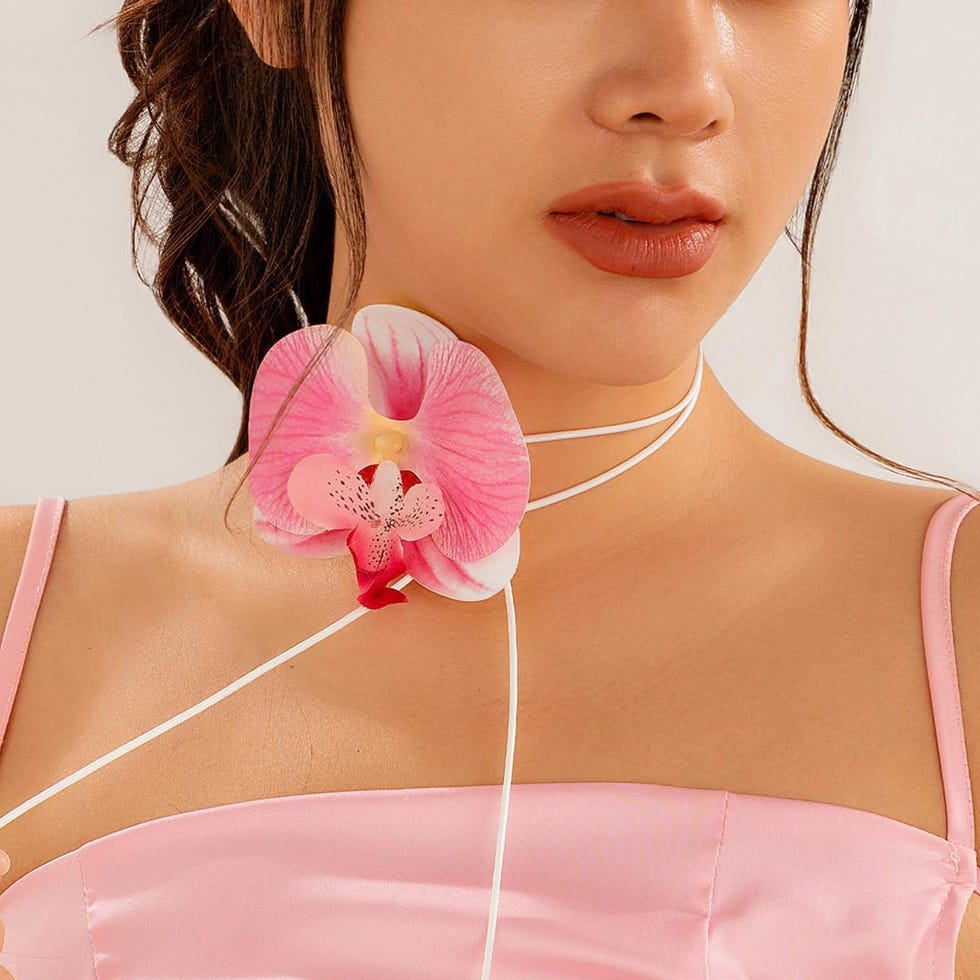 Orchid Flower Choker Necklace