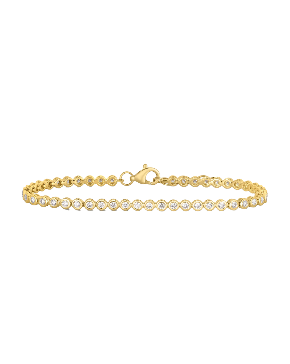 Pulseira de tênis com mini diamantes Bezel