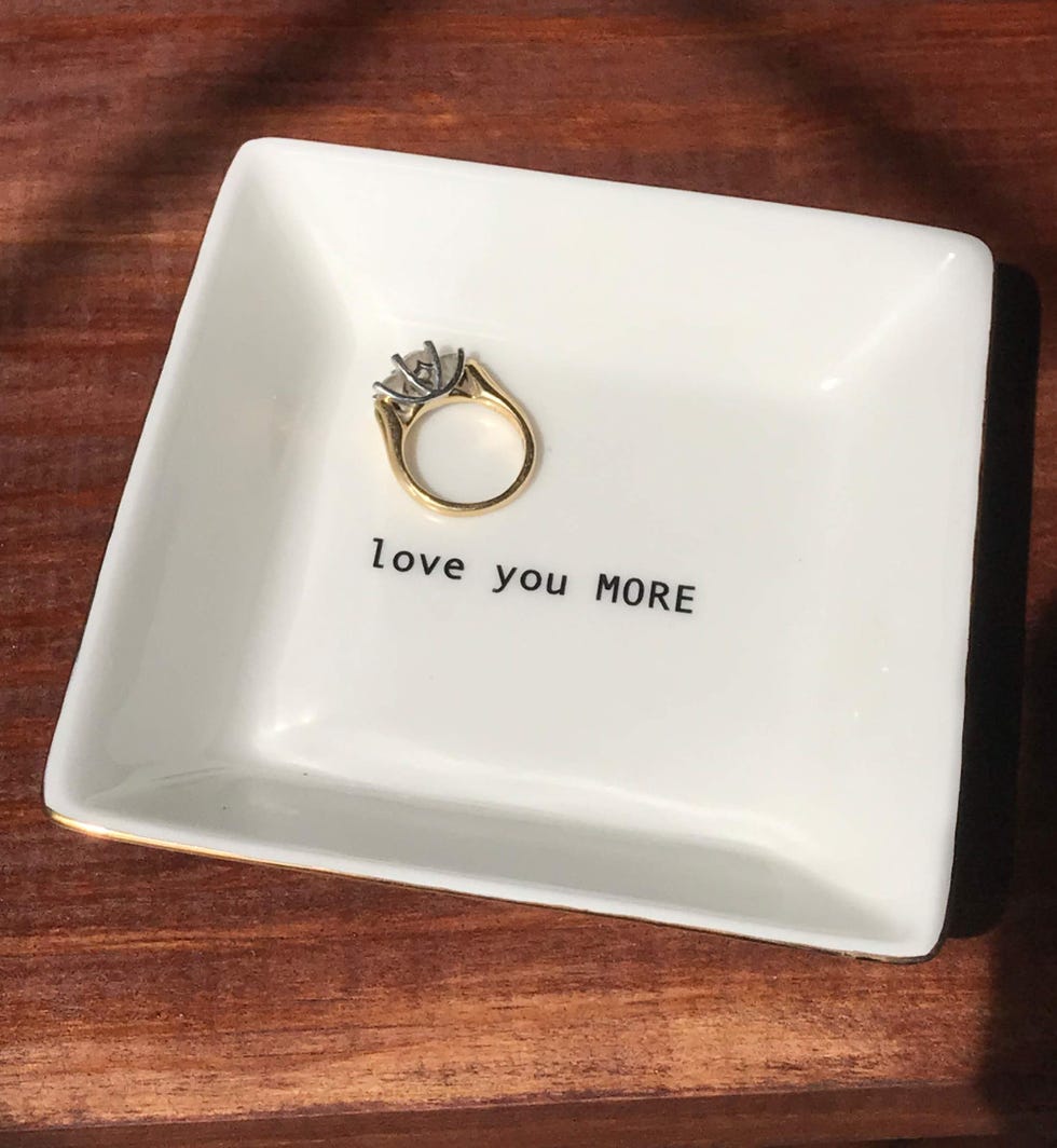'Love You More' Ceramic Ring Dish