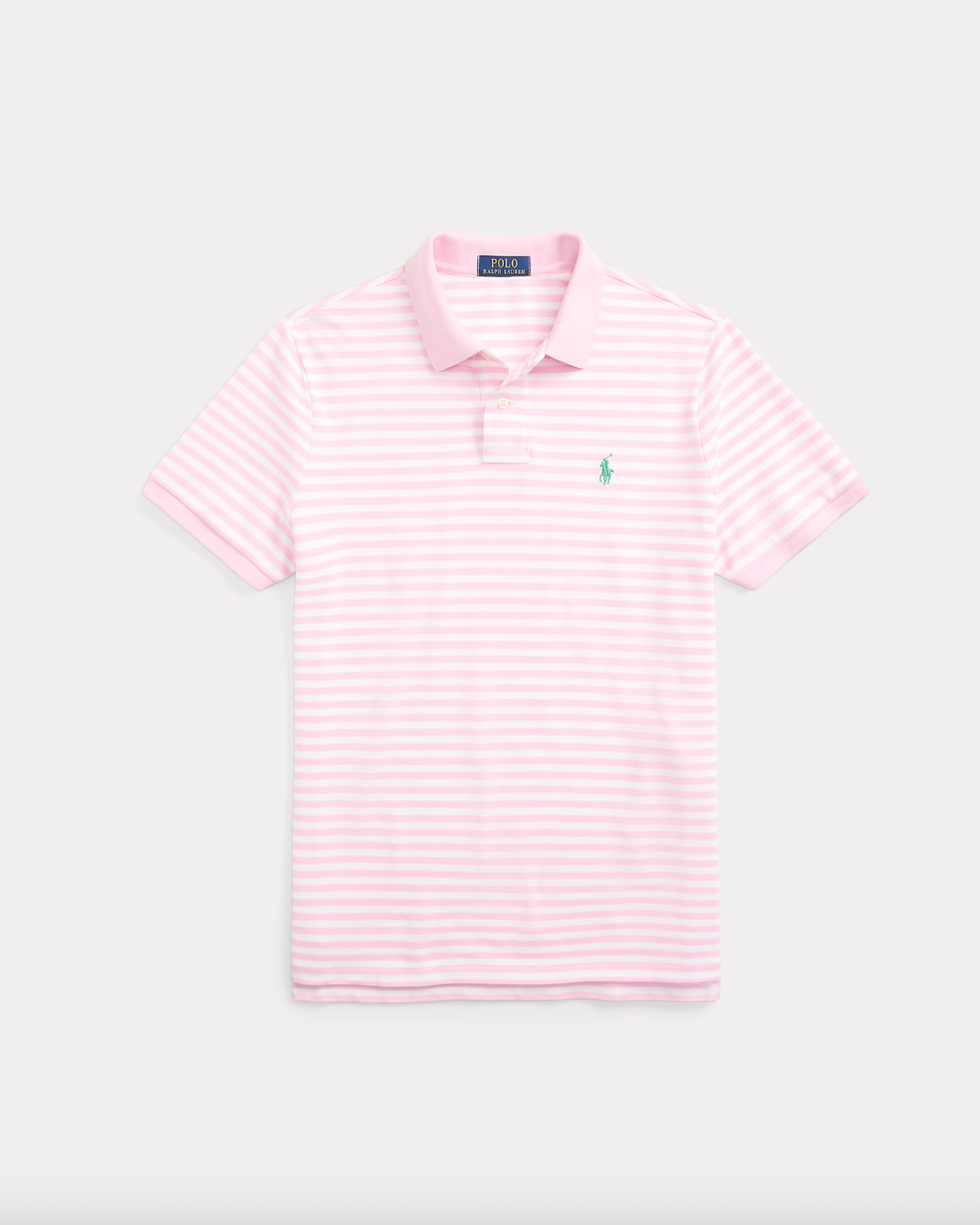 Рубашка-поло Classic Fit в полоску с сеткой