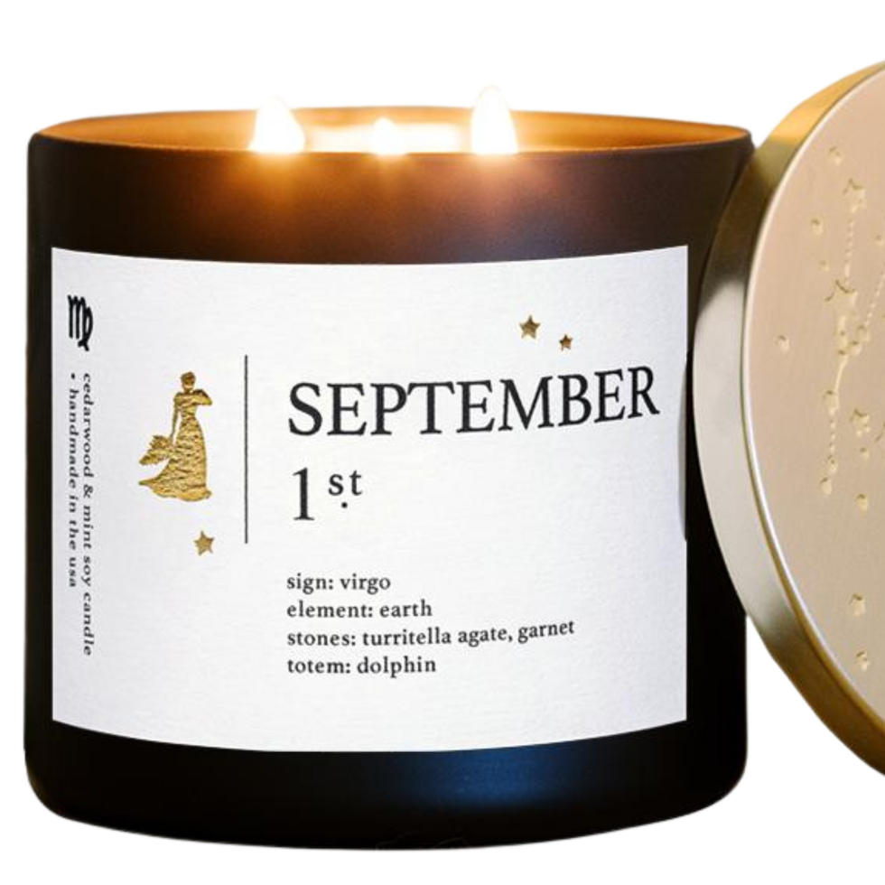 September Birthdate Zodiac Candle