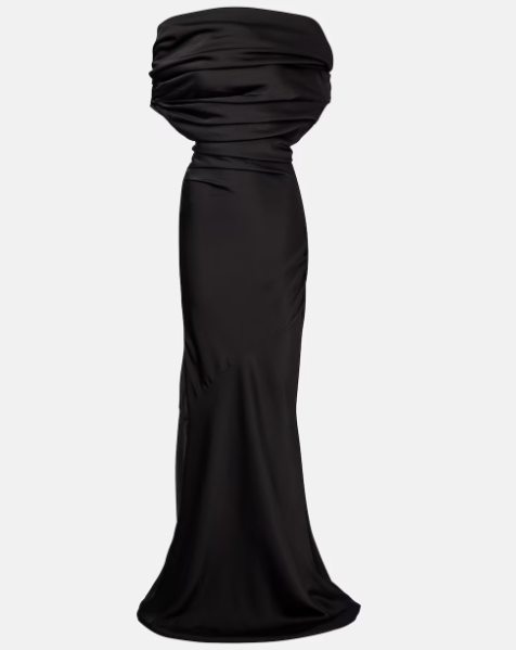Draped metallic maxi dress
