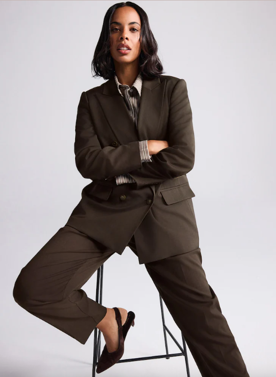 Brown Double Breasted Blazer