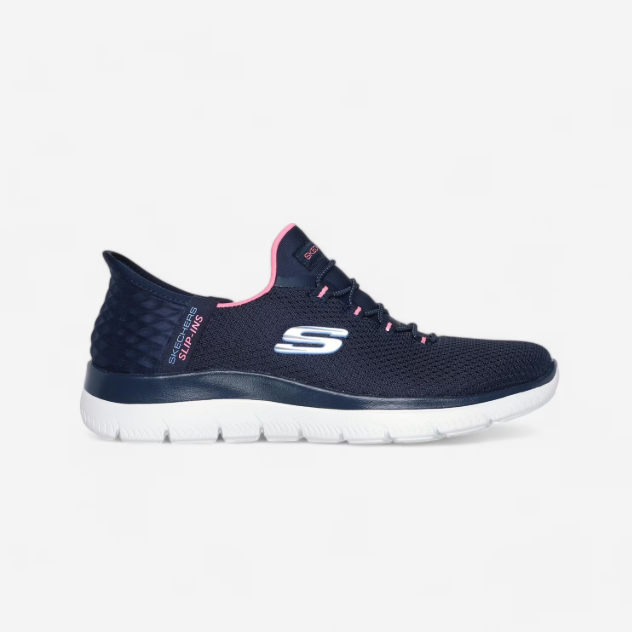 Scarpe camminata sportiva donna SKECHERS SLIP IN SUMMITS DREAM NAVY blu