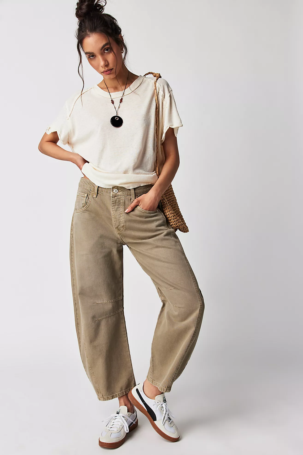 Good Luck Jeans mit mittelhohem Bund und Barrel-Leg