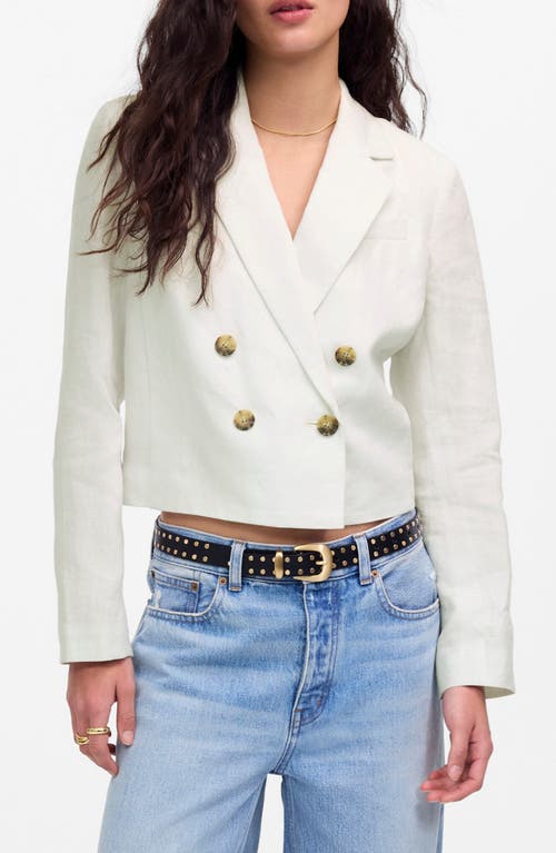 Blazer doppiopetto in lino corto