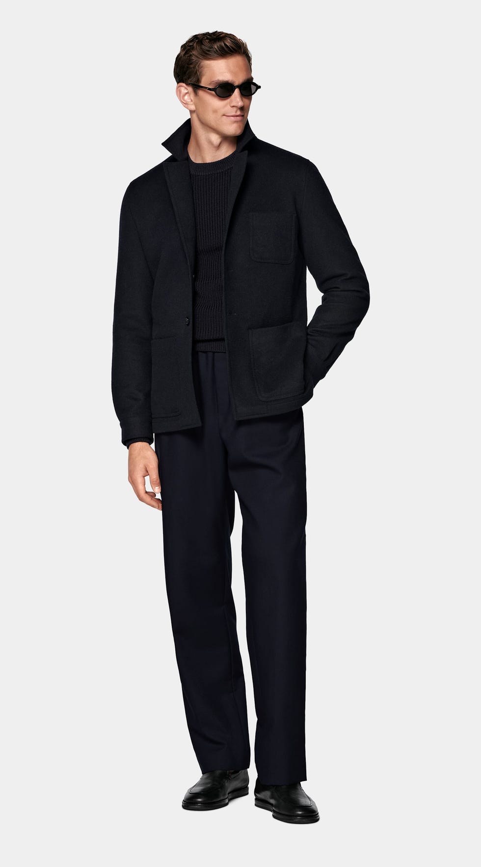 Navy Relaxed Fit Shirt-Jacket