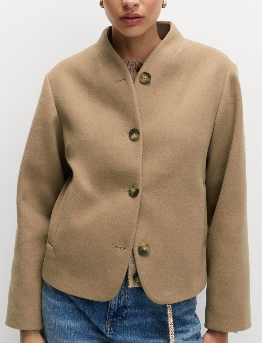 The Neutral One...Collarless Short Jacket