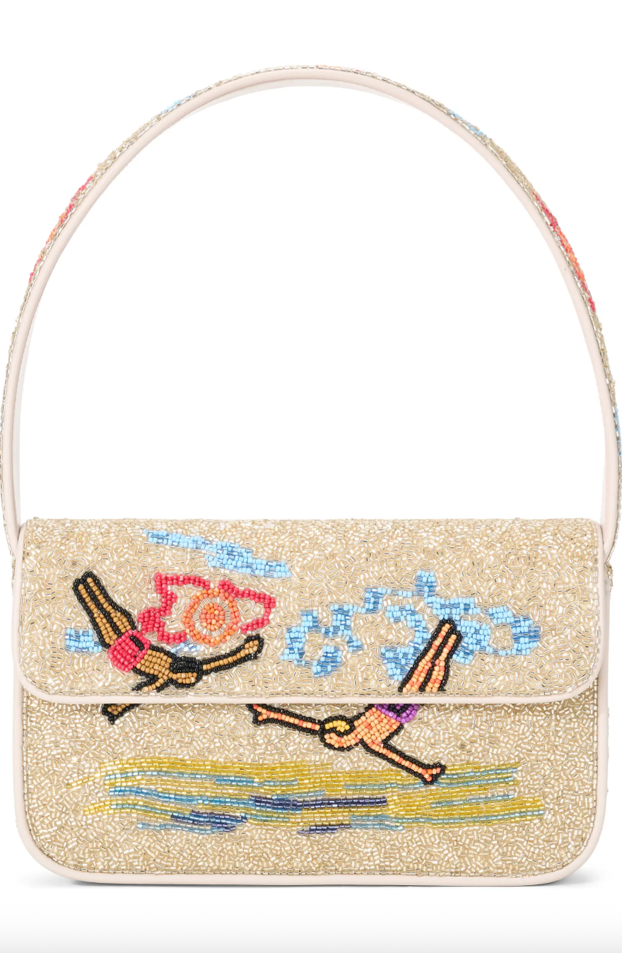 Tommy Floral Beaded Shoulder Bag