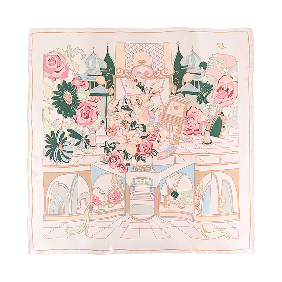 Vintage Blooms Large Silk Scarf