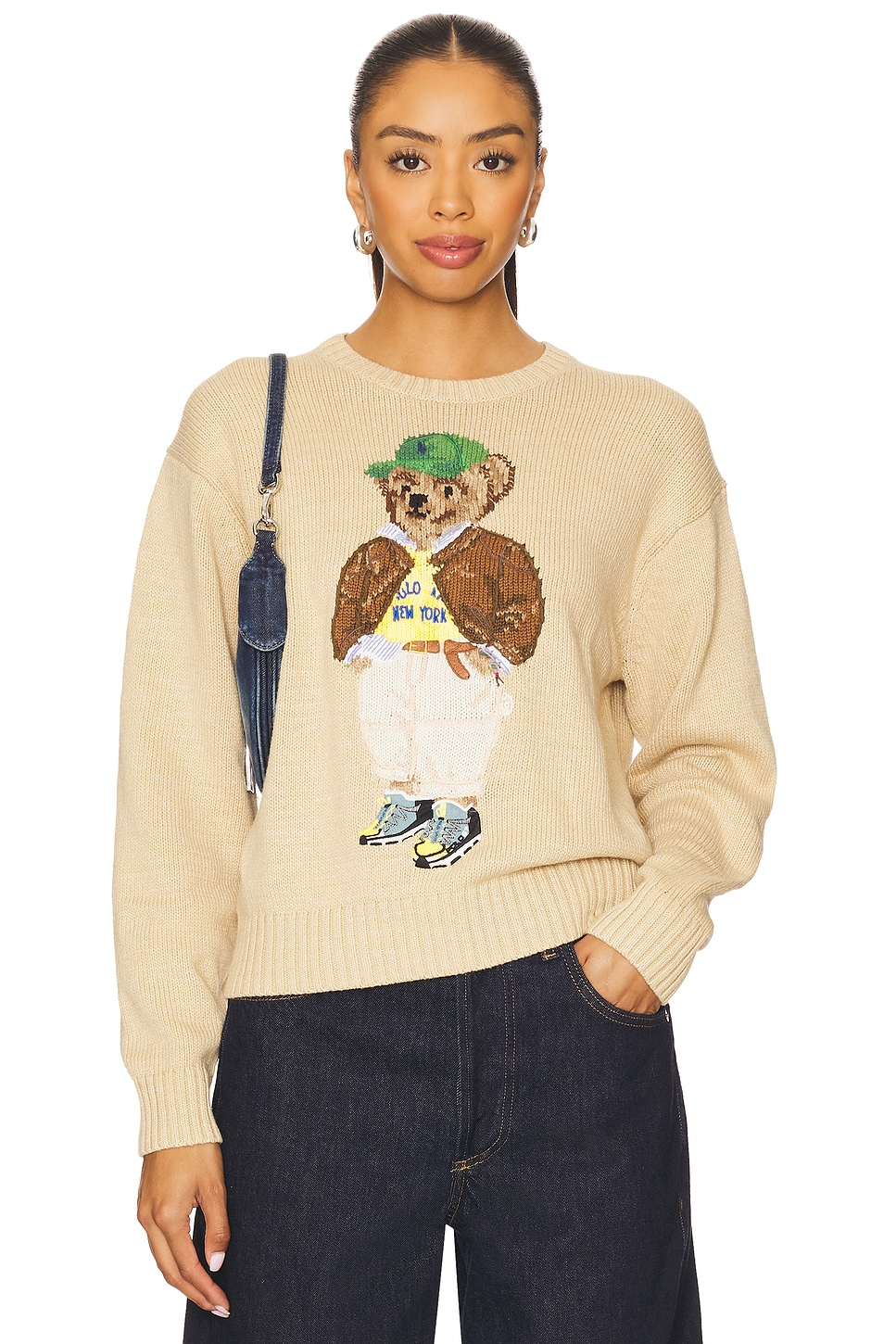 Polo Bear Baumwollpullover mit Rundhalsausschnitt