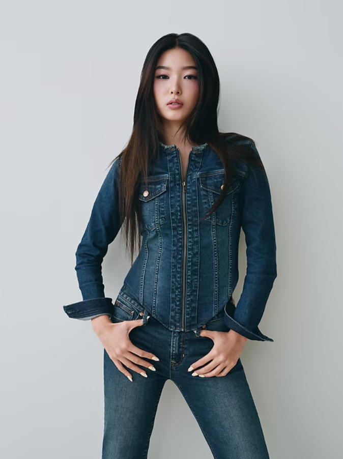 Yoonchae's Denim Moto Jacket