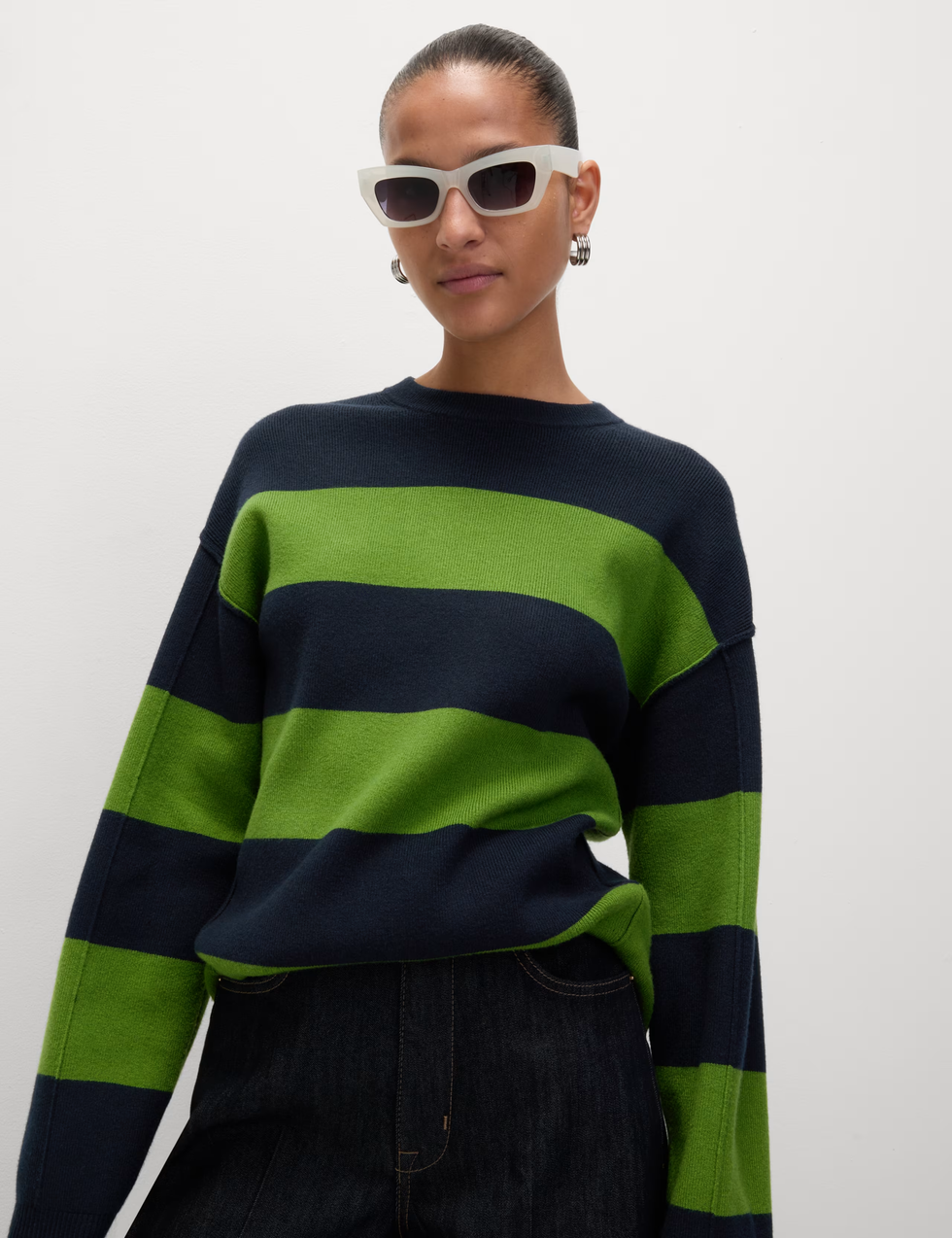 Soft Touch Striped Crew Neck Jumper