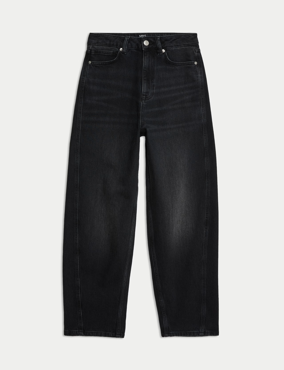 High Waisted Carrot Leg Ankle Grazer Jeans