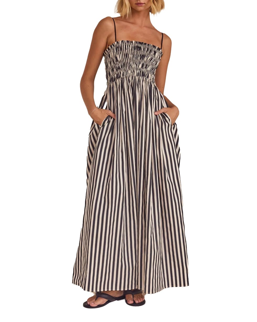 Striped Maxi Smocked Dress