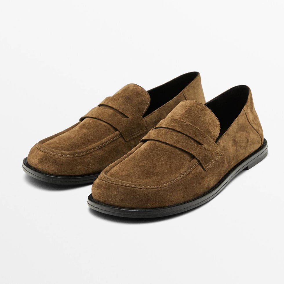 Mocasín de serraje con antifaz y plantilla técnica