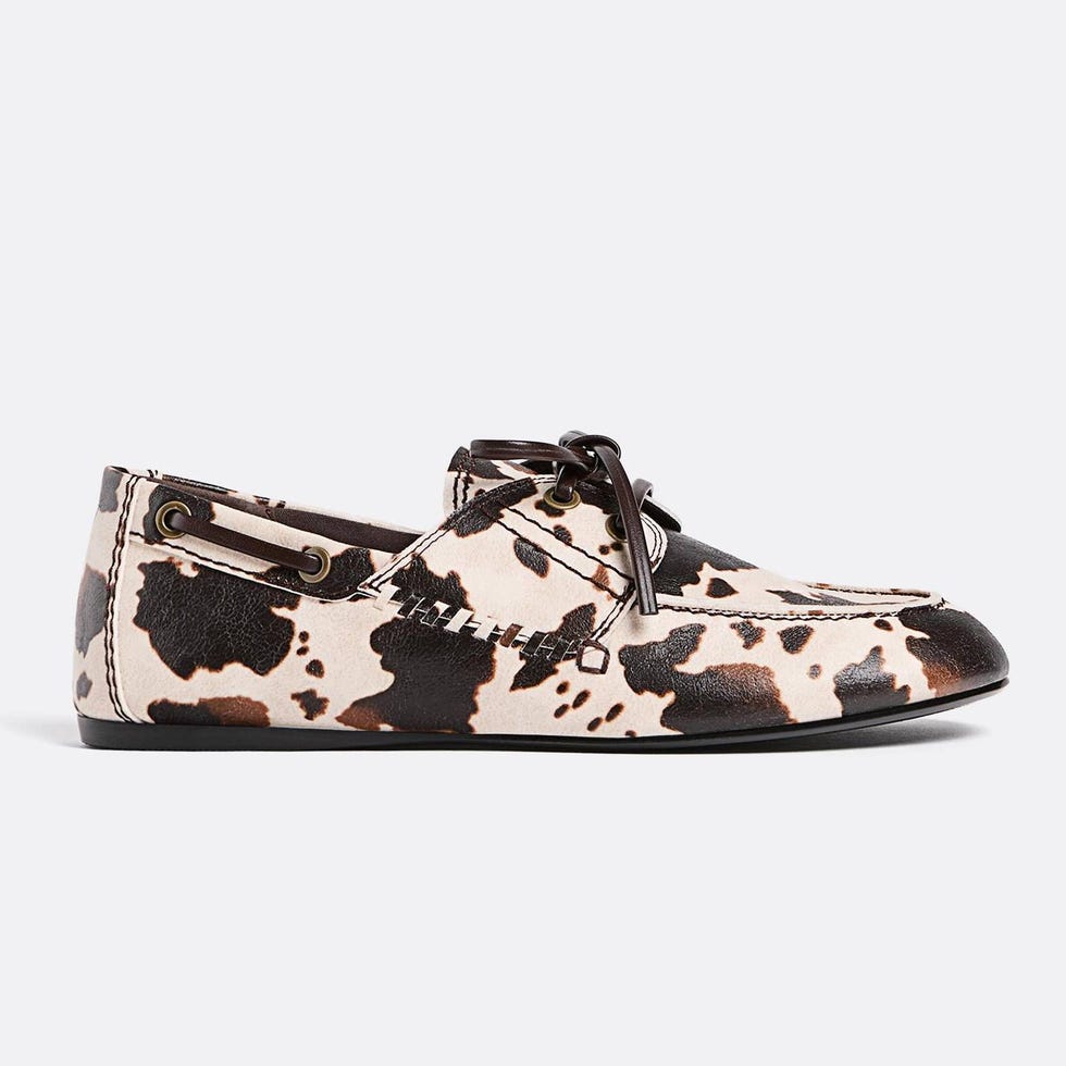 Mocasines soft con estampado animal y cordones