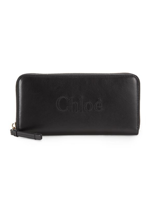 Logo Leather Zip Around Wallet