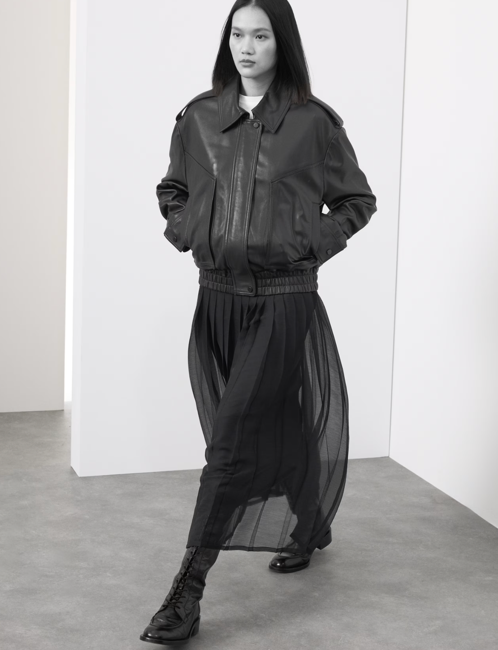 The Bomber Jacket: Leather Relaxed Harrington Jacket