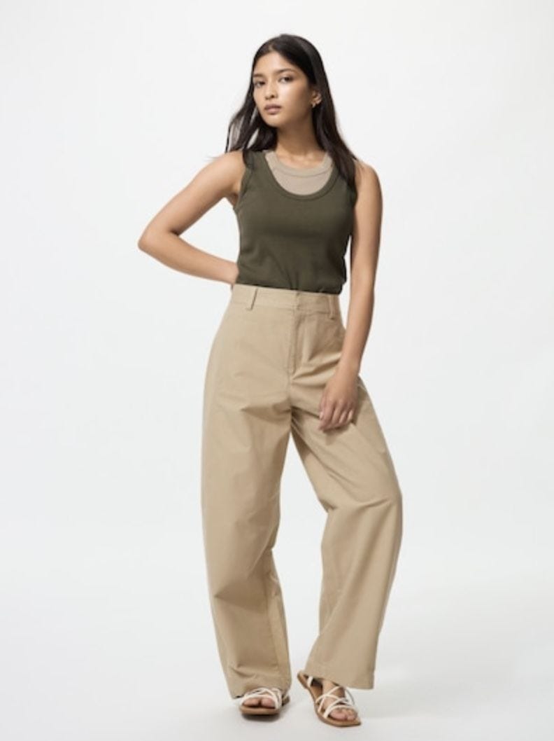 Barrel Leg High-Waist Chino by Uniqlo 