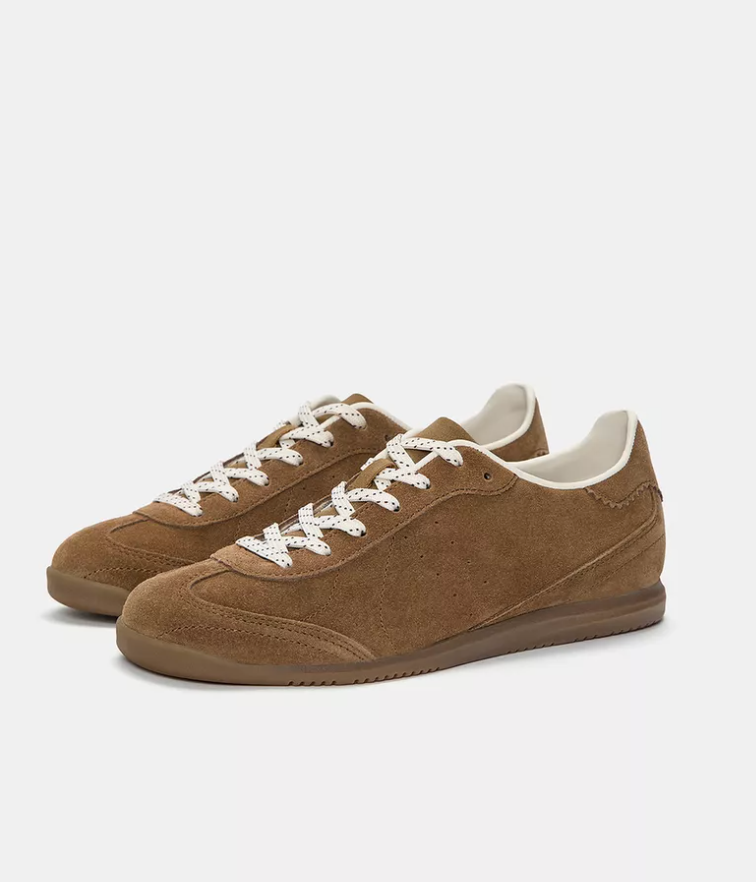 split leather trainers