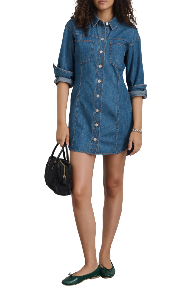 Marissa Long Sleeve Denim Shirtdress
