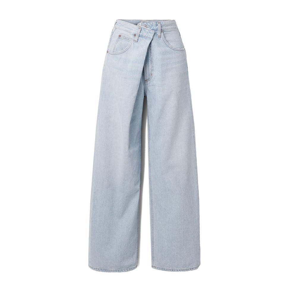 Vana Draped Low-Rise Wide-Leg Jeans