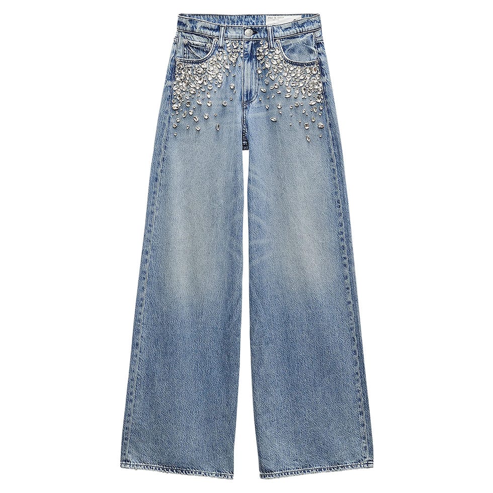 Featherweight Sofie Embellished High-Rise Wide-Leg Jeans