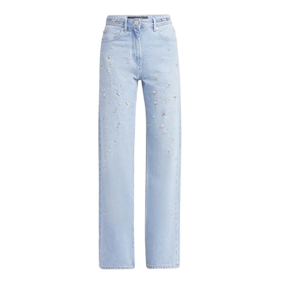 Embellished Straight-Leg Jeans